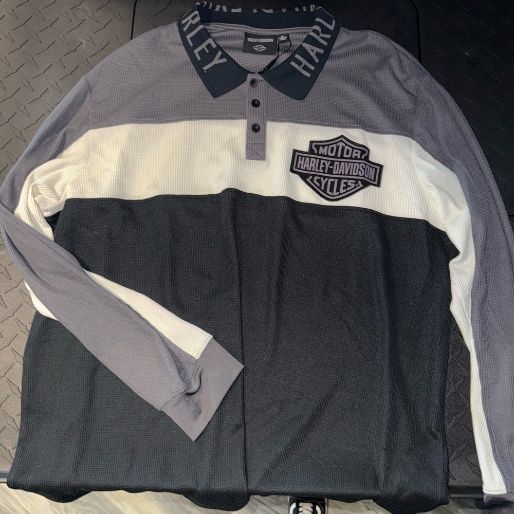 Harley-Davidson Gray and Black Polo Shirt